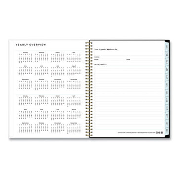 Blue Sky® Baccara Dark Create-your-own Cover Weekly-monthly Planner, Floral, 11 X 8.5, Gray-black-gold Cover, 12-month (jan-dec): 2022 freeshipping - TVN Wholesale
